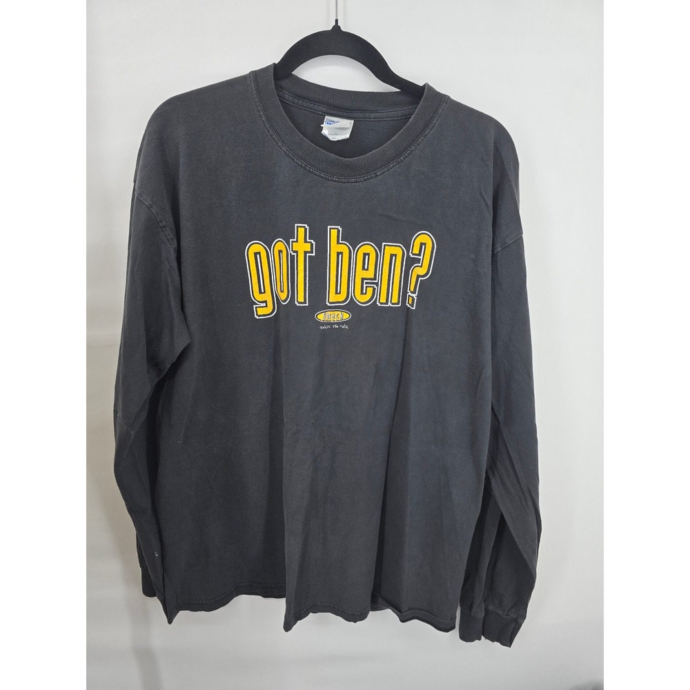 Vintage Smack Apparel Got Ben Pittsburgh Football Long Sleeve Shirt Black XL